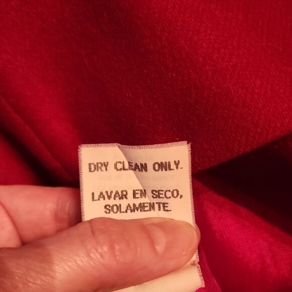 Sag Harbor 100% Wool Vintage Zip Up Lightweight Jacket, 6 Petite, Red - Picture 7 of 8